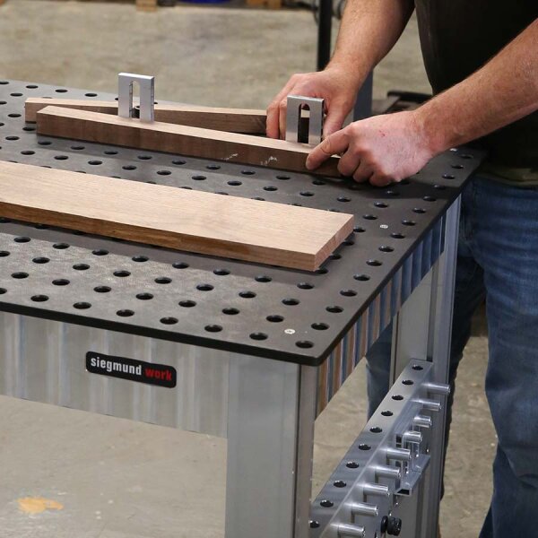 Siegmund Workbench height adjustable with steel plate 1200x800