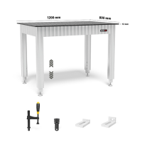 Siegmund Workbench height adjustable with steel plate...