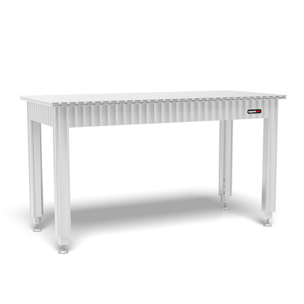 Siegmund Workbench height adjustable with aluminum table profiles 1600x700