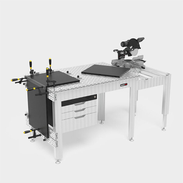 Machine table 600x800 for workbench with aluminum table profiles
