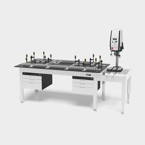 Maschinentisch 600x800 für Werkbank mit Stahlplatte